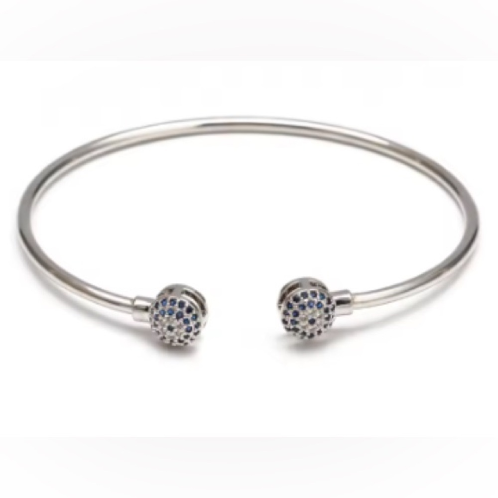 Evil eye bangle. Silver bangle. 925 plated stainless steel. Bangle. Bracelet.